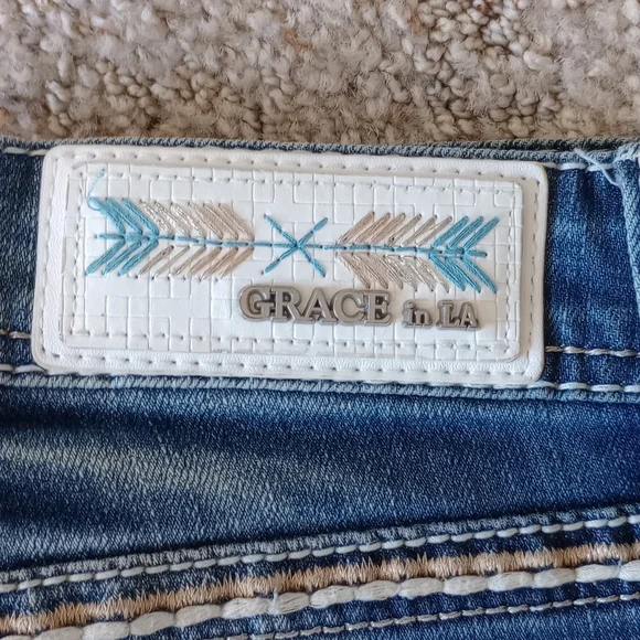 Grace in LA rhinestone bling jeans - Picture 2 of 10